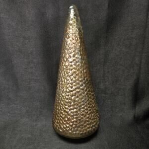 Decorative Gold Colored Glass Christmas Tree 15" Home Decor